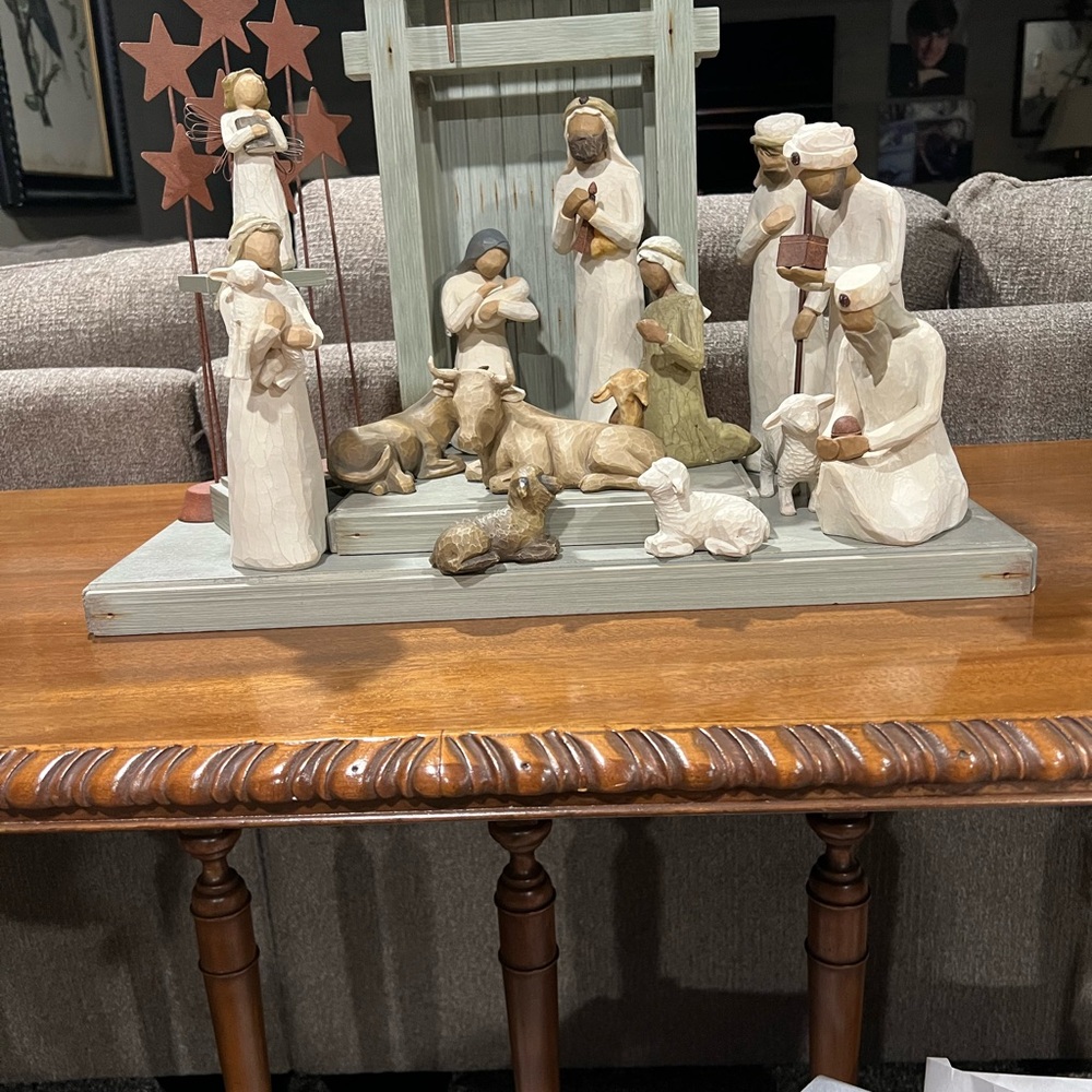 Willow Tree Nativity Set with Cream and Brown Tones